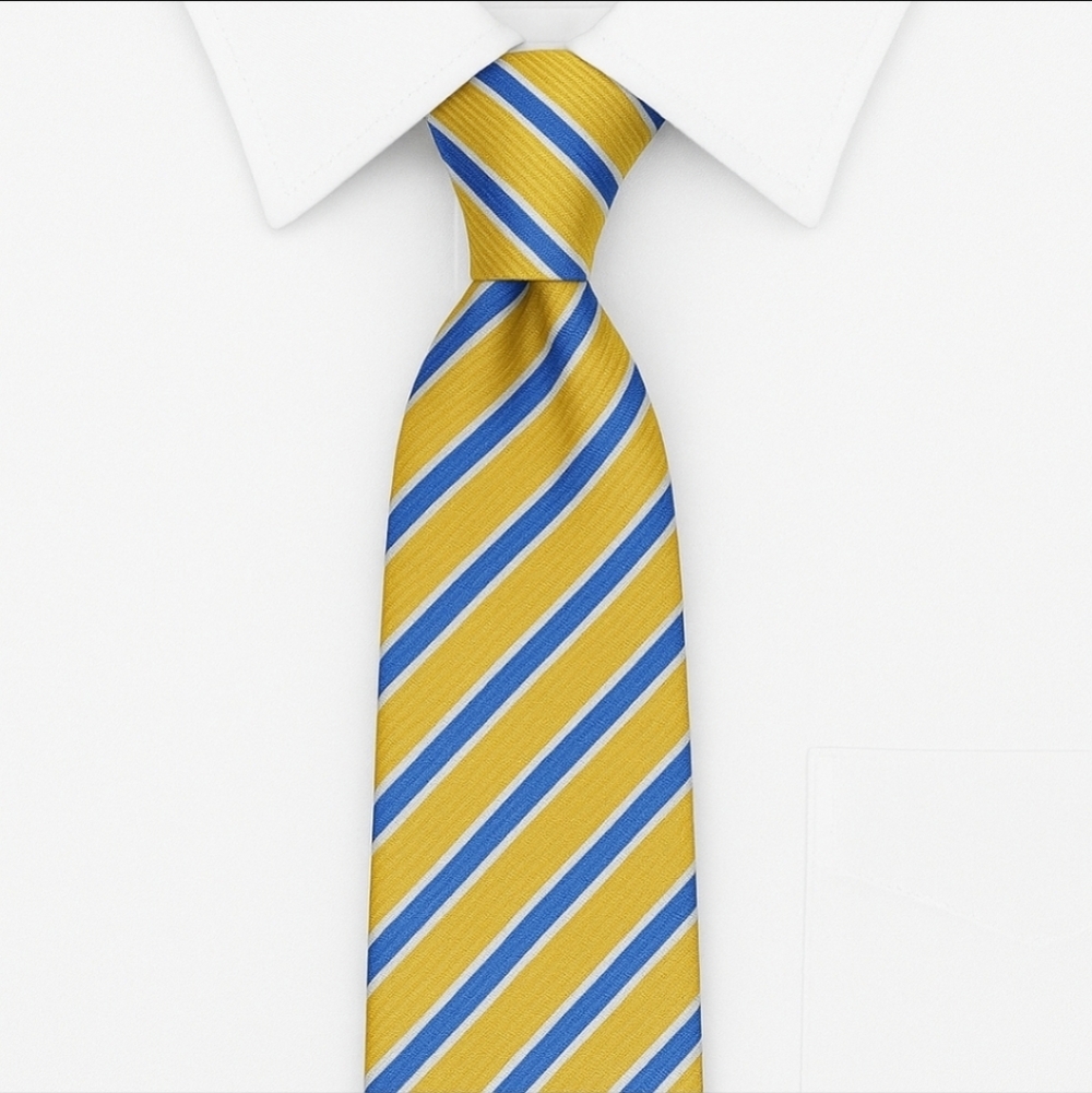 Brooks Brothers Makers & Merchants Yellow Blue Striped Silk Tie